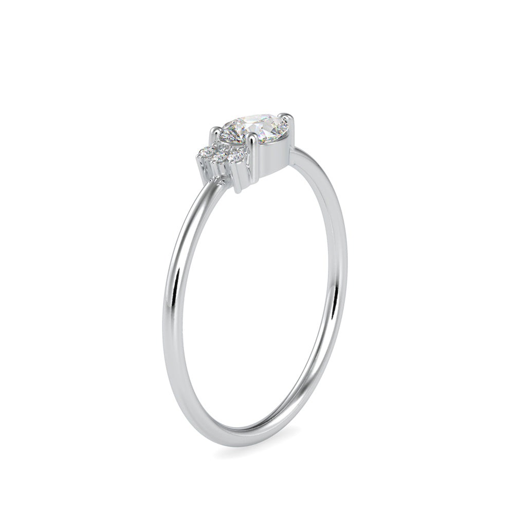 0.37Ct Pear Shape Prong Set Lab-Grown Diamond Gold Ring