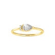 0.37Ct Pear Shape Prong Set Lab-Grown Diamond Gold Ring