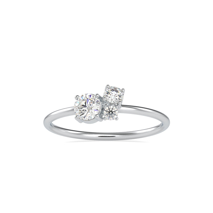 0.32Ct Round Prong With Cluster Lab-Grown Diamond Gold Ring