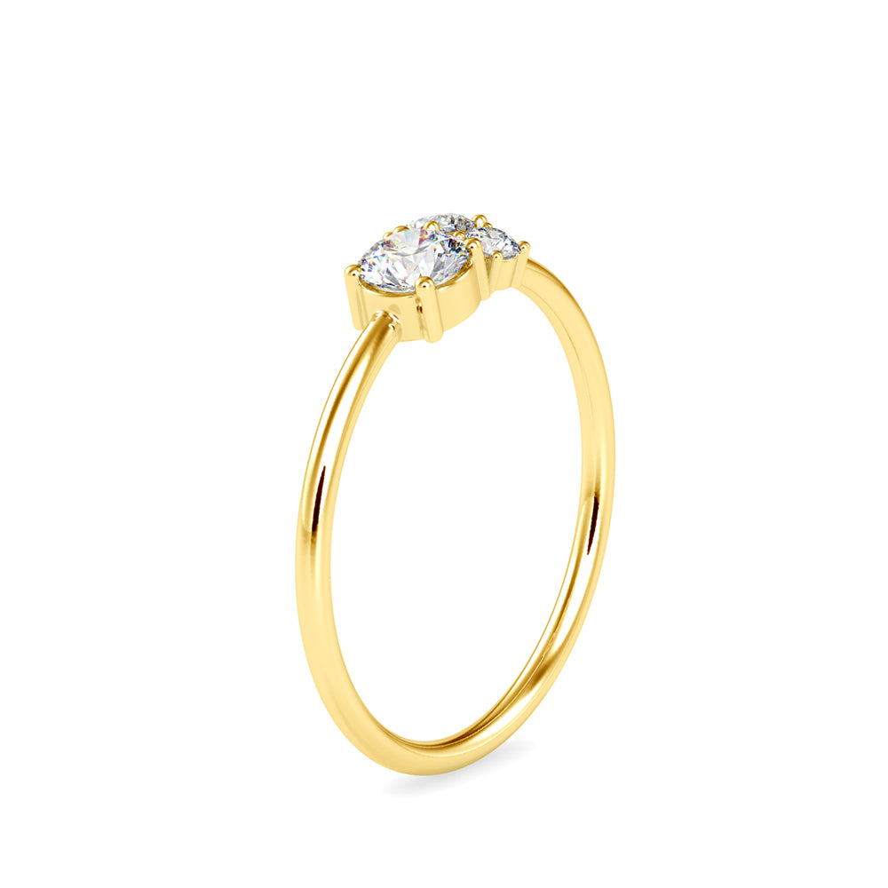 0.32Ct Round Prong With Cluster Lab-Grown Diamond Gold Ring