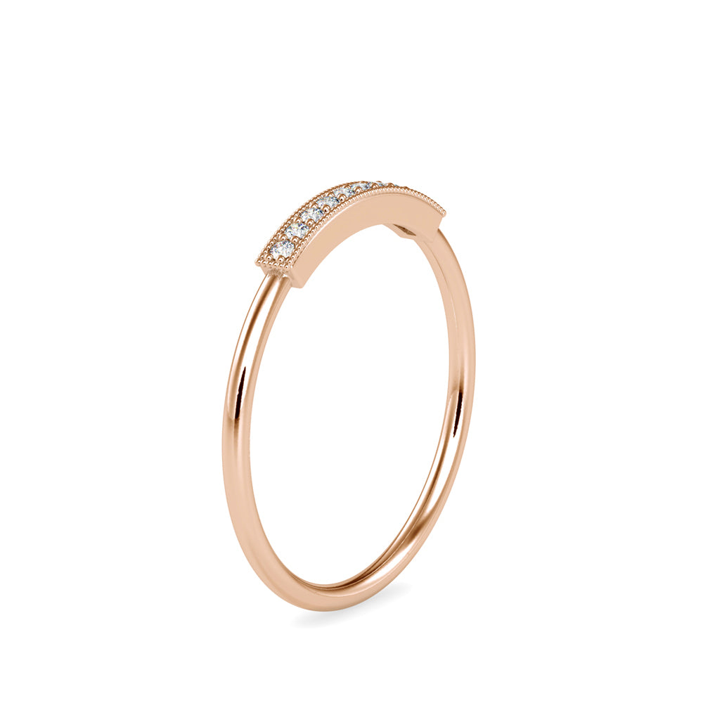 0.05Ct Pave Half Eternity Lab-Grown Diamond Gold Ring