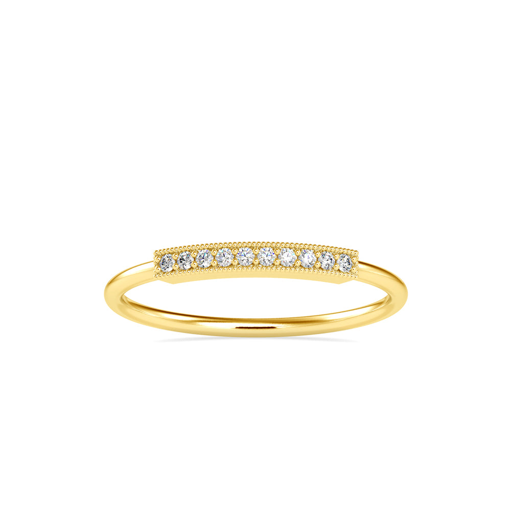 0.05Ct Pave Half Eternity Lab-Grown Diamond Gold Ring