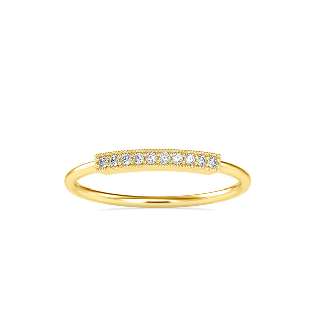 0.05Ct Pave Half Eternity Lab-Grown Diamond Gold Ring