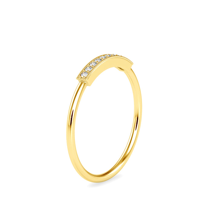 0.05Ct Pave Half Eternity Lab-Grown Diamond Gold Ring