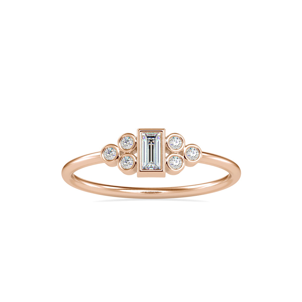 0.17Ct Baguette Bezel Set Lab-Grown Diamond Gold Ring