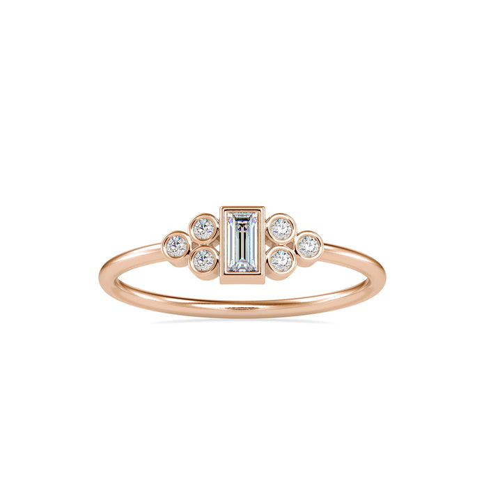 0.17Ct Baguette Bezel Set Lab-Grown Diamond Gold Ring