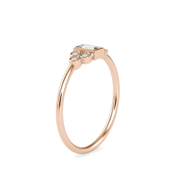 0.17Ct Baguette Bezel Set Lab-Grown Diamond Gold Ring