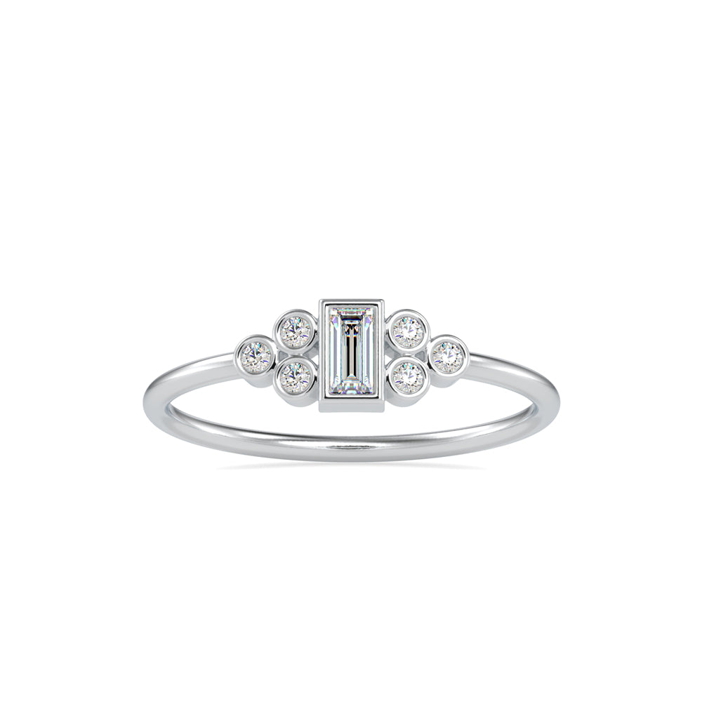 0.17Ct Baguette Bezel Set Lab-Grown Diamond Gold Ring