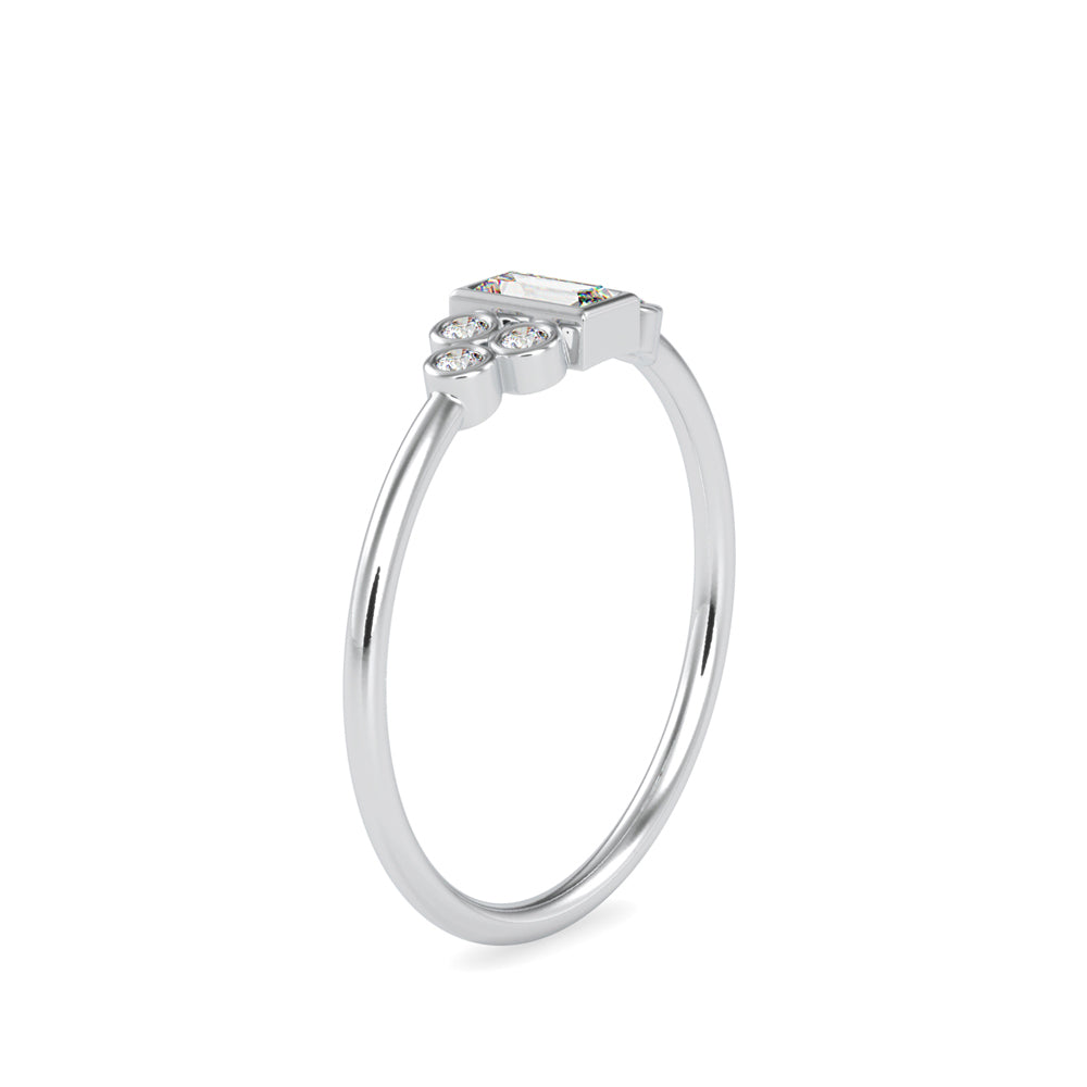 0.17Ct Baguette Bezel Set Lab-Grown Diamond Gold Ring
