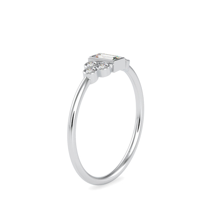 0.17Ct Baguette Bezel Set Lab-Grown Diamond Gold Ring