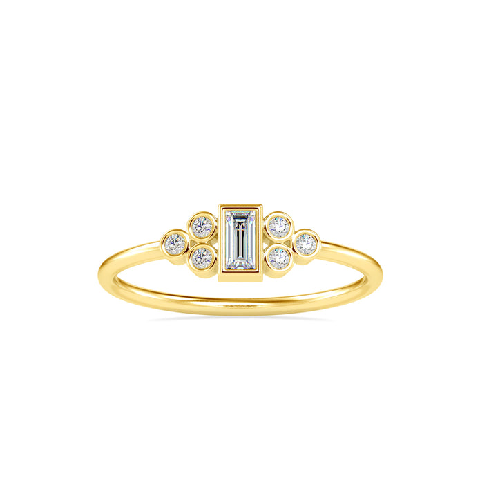 0.17Ct Baguette Bezel Set Lab-Grown Diamond Gold Ring