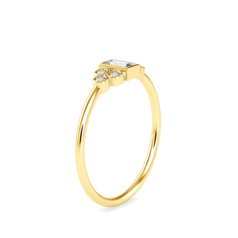 0.17Ct Baguette Bezel Set Lab-Grown Diamond Gold Ring