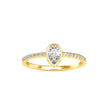 0.43Ct Pear Shape Bezel Set Lab-Grown Diamond Gold Ring