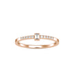 0.08Ct Minimalist Baguette Bezel Lab-Grown Diamond Gold Ring
