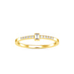 0.08Ct Minimalist Baguette Bezel Lab-Grown Diamond Gold Ring