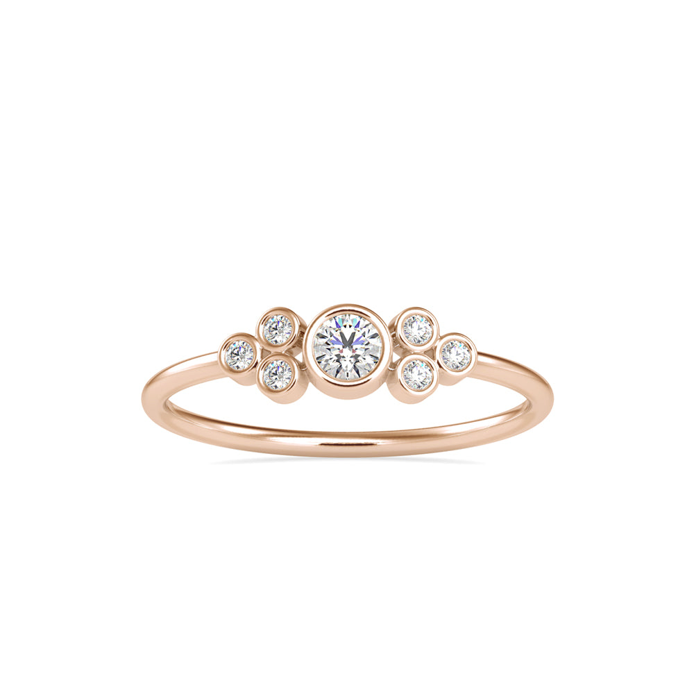 0.18Ct Round Bezel Set Lab-Grown Diamond Gold Ring