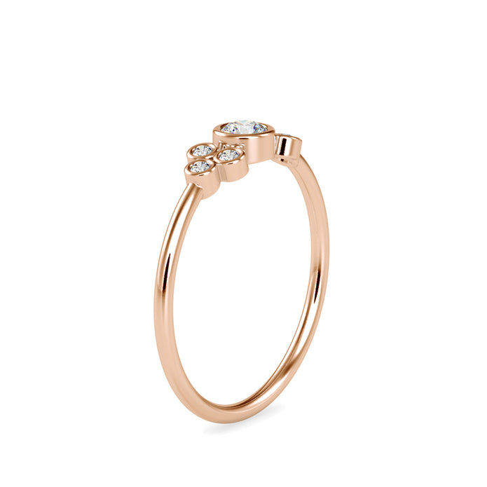 0.18Ct Round Bezel Set Lab-Grown Diamond Gold Ring