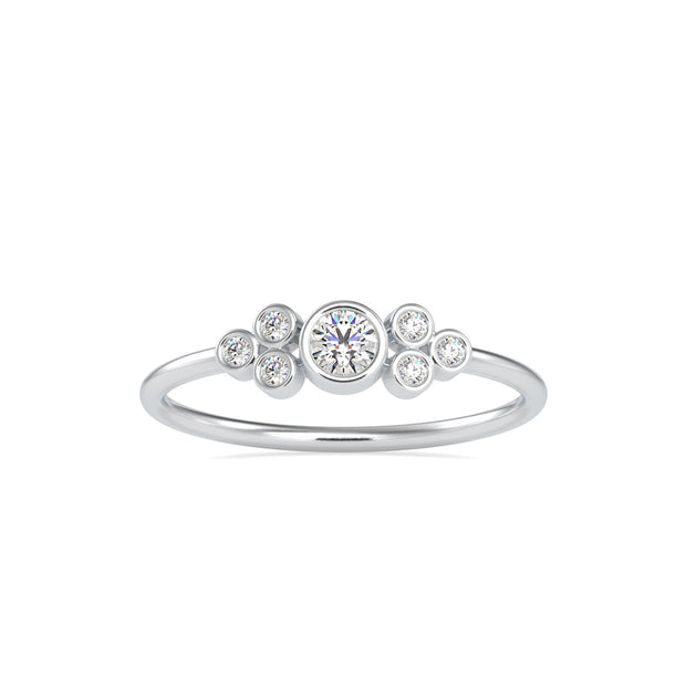0.18Ct Round Bezel Set Lab-Grown Diamond Gold Ring