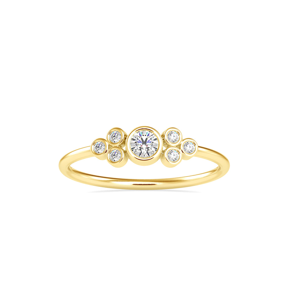 0.18Ct Round Bezel Set Lab-Grown Diamond Gold Ring