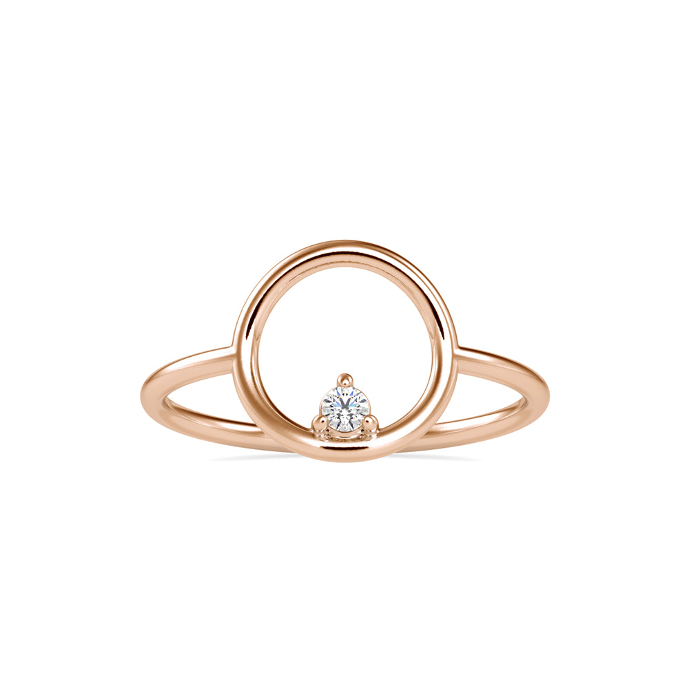 0.04Ct Round Prong Set Lab-Grown Diamond Gold Ring