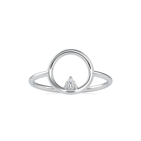 0.04Ct Round Prong Set Lab-Grown Diamond Gold Ring