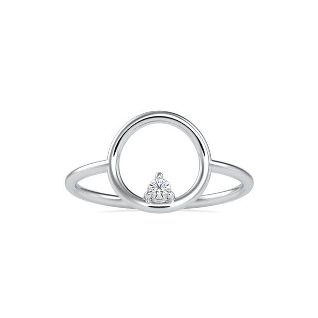 0.04Ct Round Prong Set Lab-Grown Diamond Gold Ring