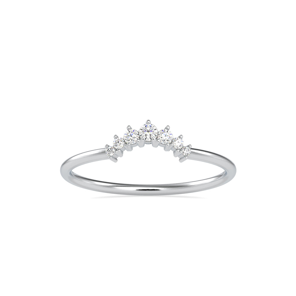 0.09Ct Curved Shape Prong Set Lab-Grown Diamond Gold Ring
