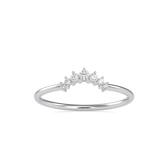 0.09Ct Curved Shape Prong Set Lab-Grown Diamond Gold Ring