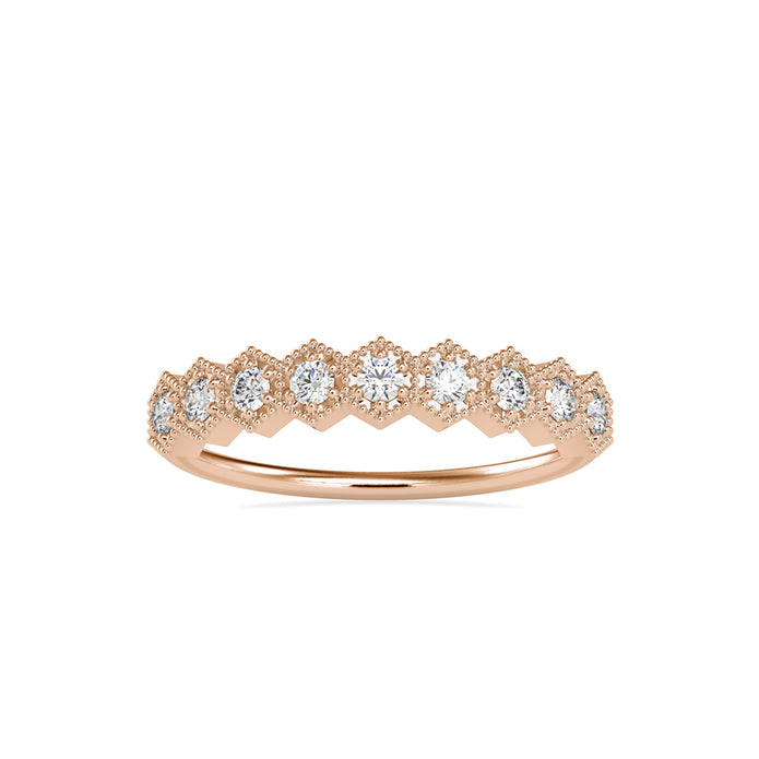 0.27Ct Vintage Half Eternity Lab-Grown Diamond Gold Ring