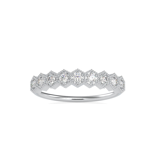 0.27Ct Vintage Half Eternity Lab-Grown Diamond Gold Ring