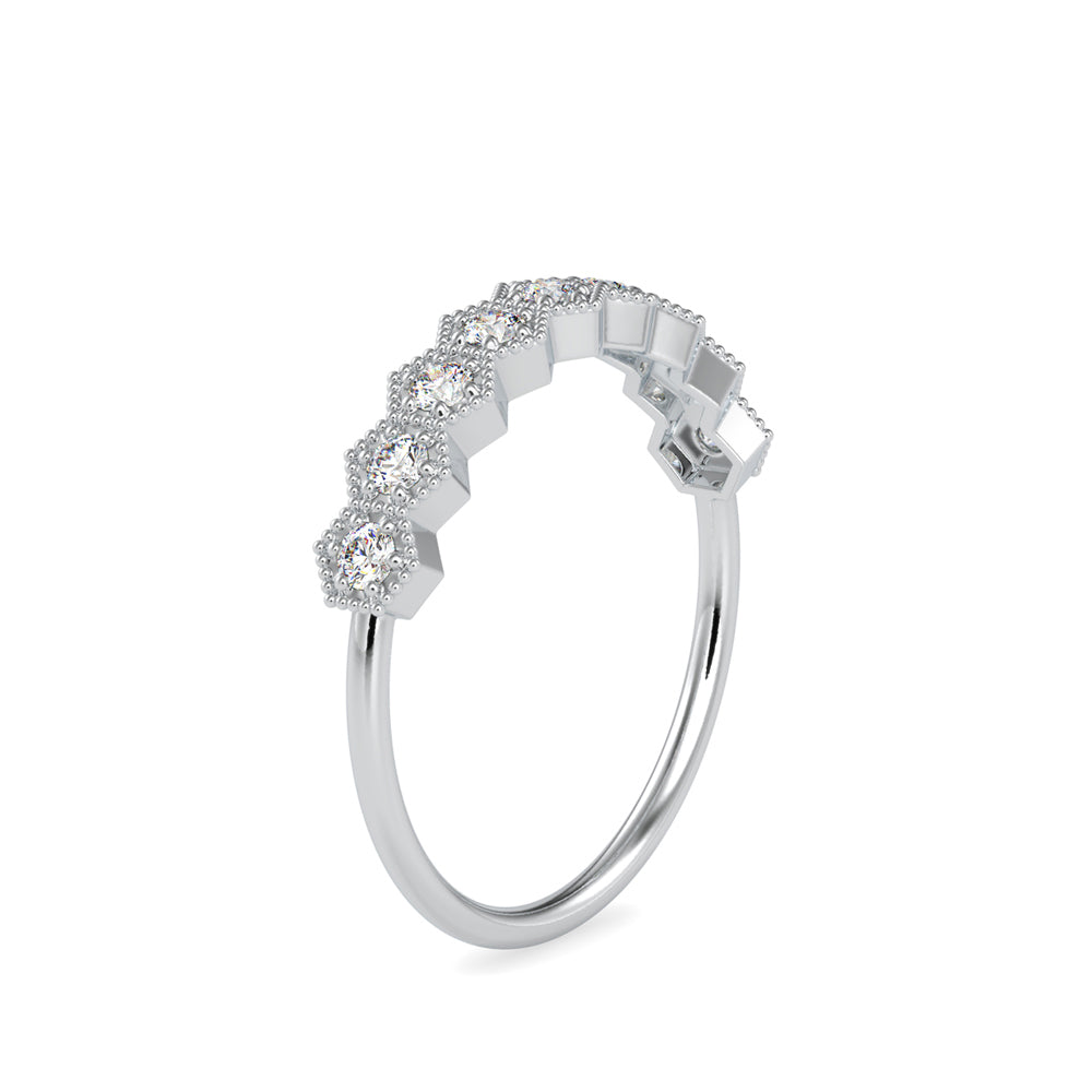 0.27Ct Vintage Half Eternity Lab-Grown Diamond Gold Ring