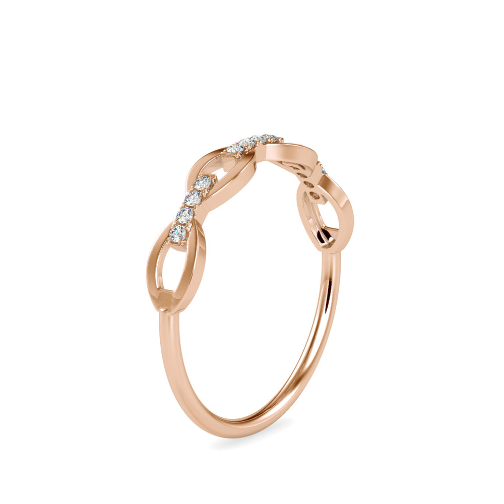 0.06Ct Twisted Infinity Pave Lab-Grown Diamond Gold Ring