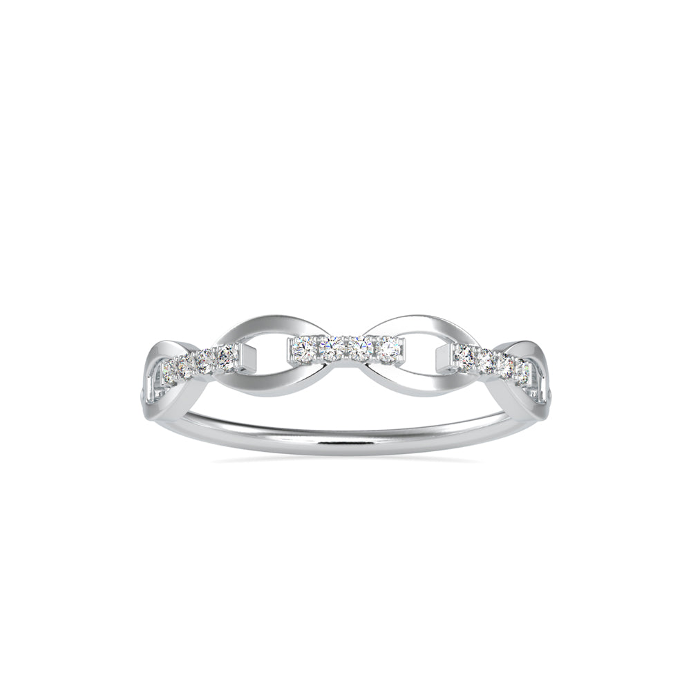 0.06Ct Twisted Infinity Pave Lab-Grown Diamond Gold Ring