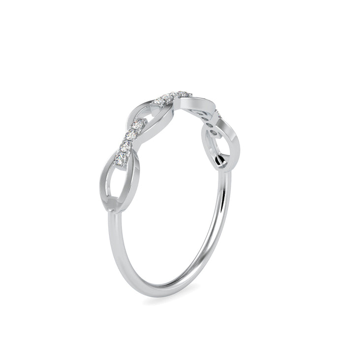 0.06Ct Twisted Infinity Pave Lab-Grown Diamond Gold Ring