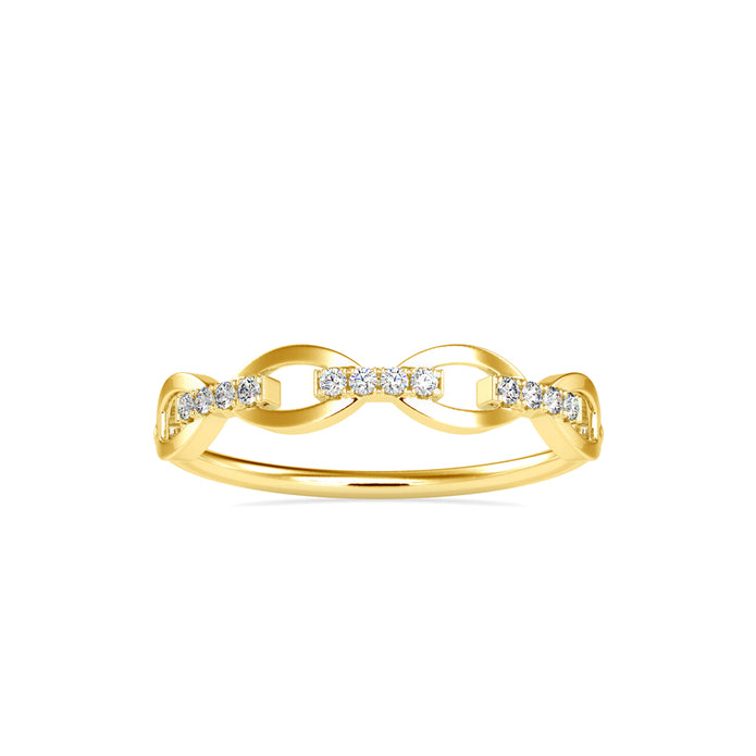 0.06Ct Twisted Infinity Pave Lab-Grown Diamond Gold Ring