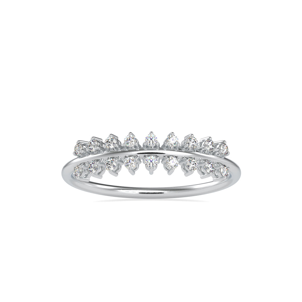 0.12Ct Crown Chevron Style Prong Set Lab-Grown Diamond Gold Ring