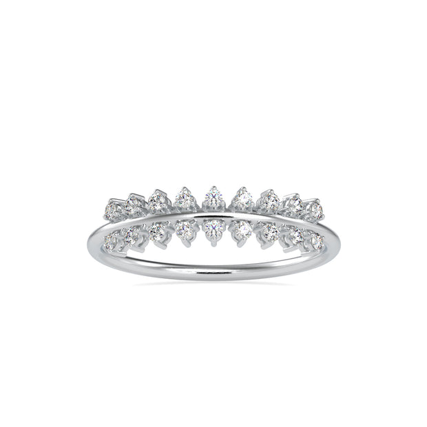 0.12Ct Crown Chevron Style Prong Set Lab-Grown Diamond Gold Ring