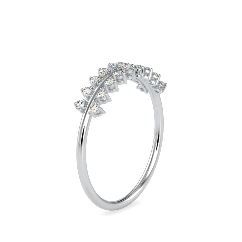 0.12Ct Crown Chevron Style Prong Set Lab-Grown Diamond Gold Ring