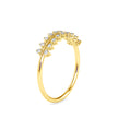 0.12Ct Crown Chevron Style Prong Set Lab-Grown Diamond Gold Ring
