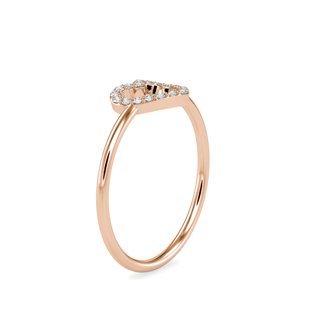0.07Ct Heart Shape Pave Lab-Grown Diamond Gold Ring