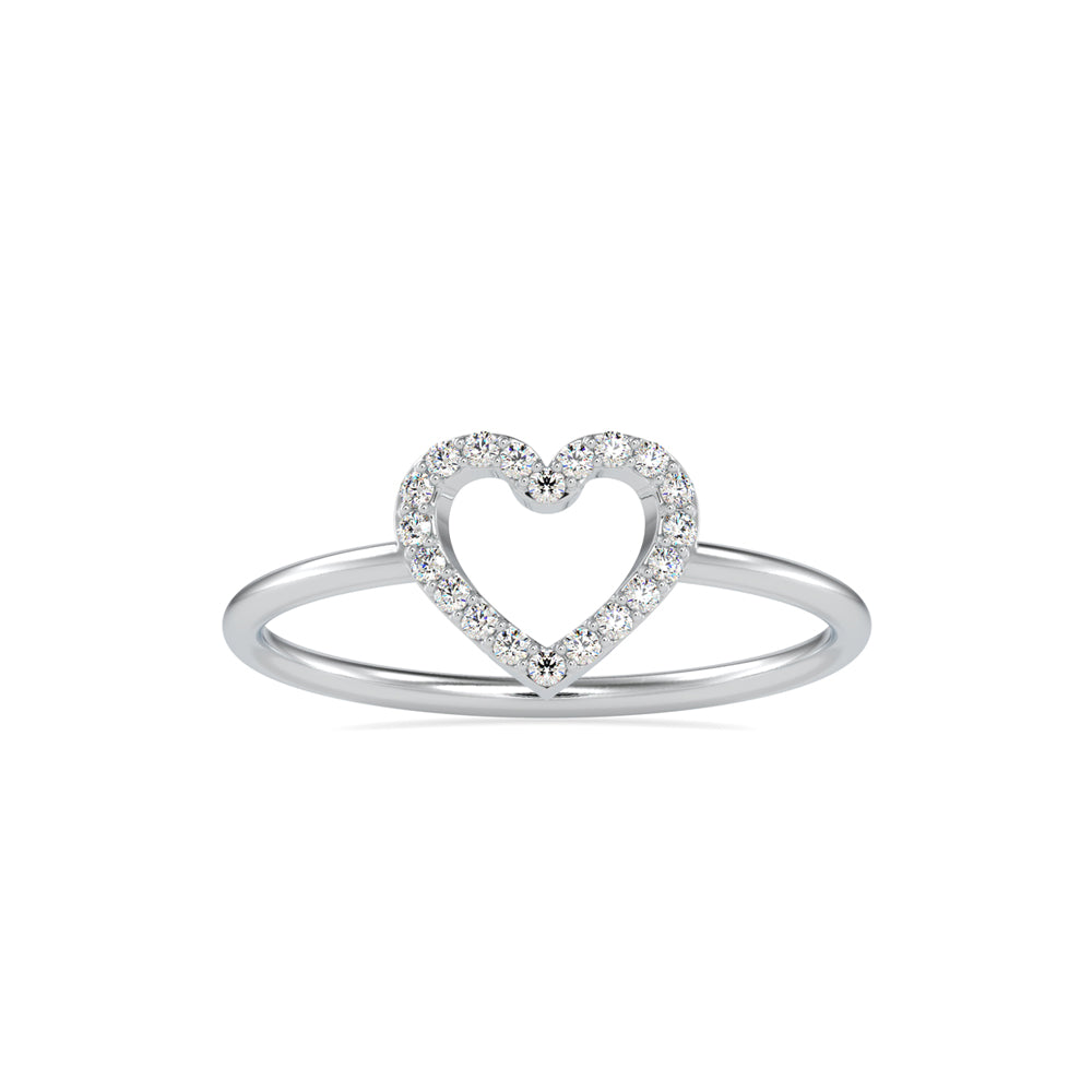 0.07Ct Heart Shape Pave Lab-Grown Diamond Gold Ring