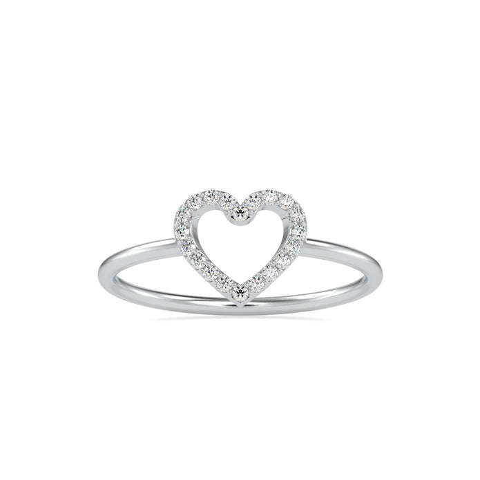 0.07Ct Heart Shape Pave Lab-Grown Diamond Gold Ring