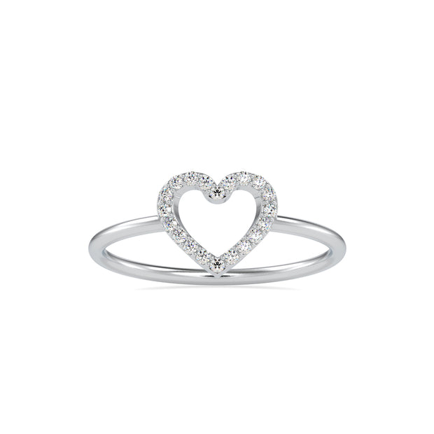 0.07Ct Heart Shape Pave Lab-Grown Diamond Gold Ring