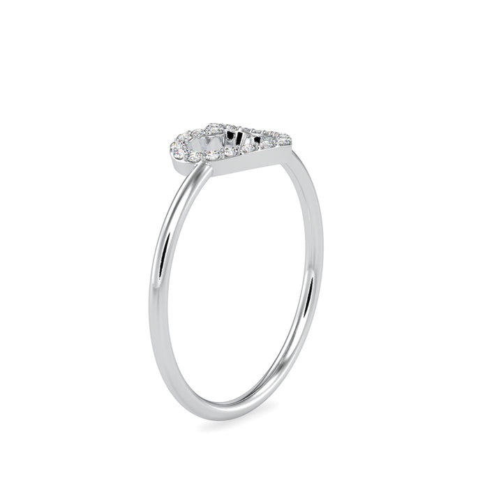0.07Ct Heart Shape Pave Lab-Grown Diamond Gold Ring