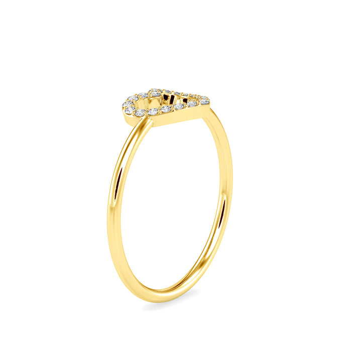 0.07Ct Heart Shape Pave Lab-Grown Diamond Gold Ring