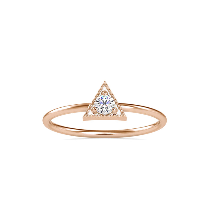 0.10Ct Triangle Shape Round Prong Lab-Grown Diamond Gold Ring