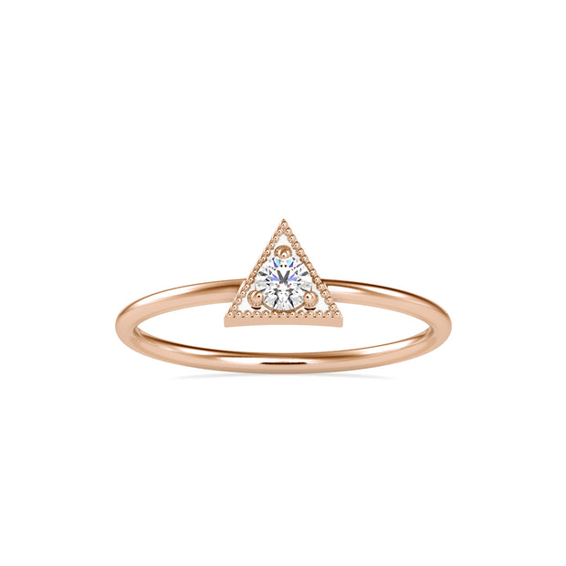 0.10Ct Triangle Shape Round Prong Lab-Grown Diamond Gold Ring