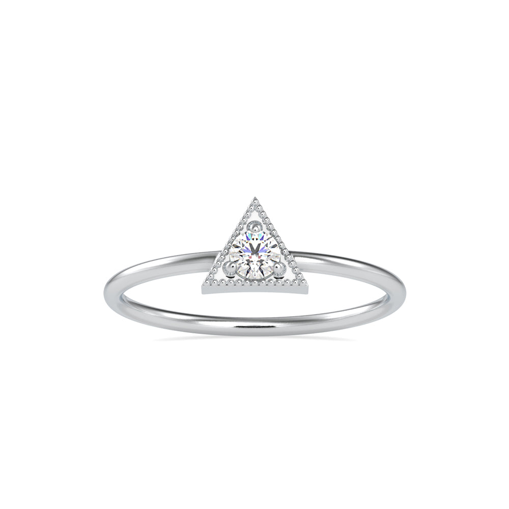 0.10Ct Triangle Shape Round Prong Lab-Grown Diamond Gold Ring
