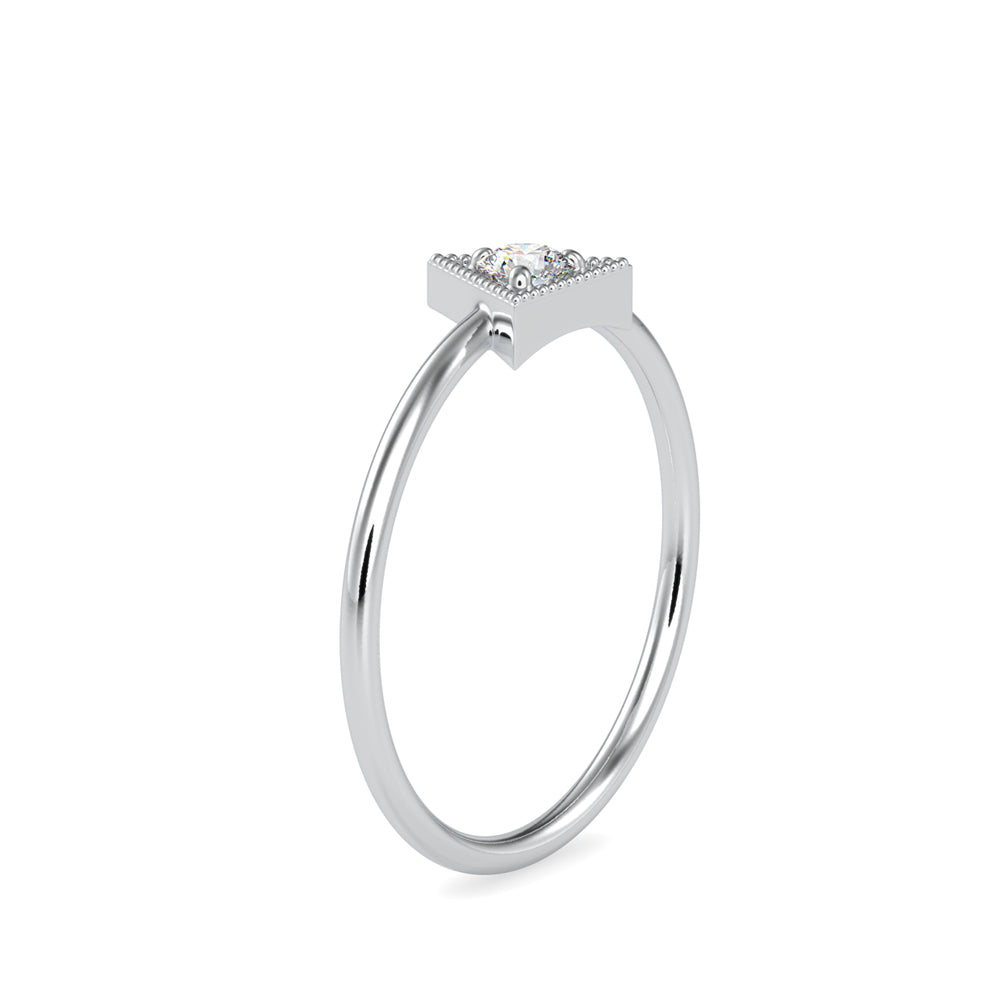 0.10Ct Triangle Shape Round Prong Lab-Grown Diamond Gold Ring