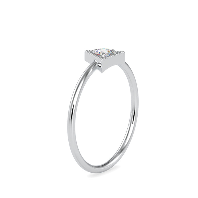 0.10Ct Triangle Shape Round Prong Lab-Grown Diamond Gold Ring